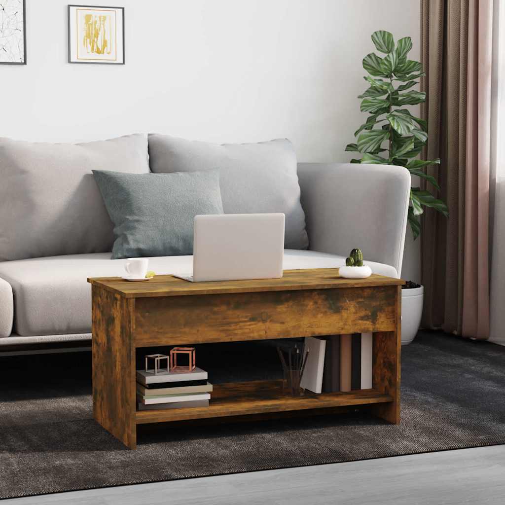 Coffee Table Smoked Oak 102x50x52,5 cm Engineered Wood