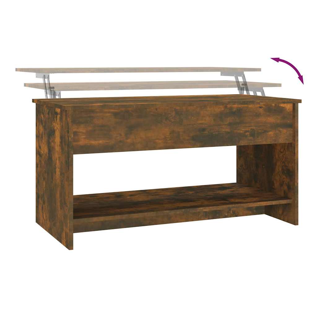 Coffee Table Smoked Oak 102x50x52,5 cm Engineered Wood