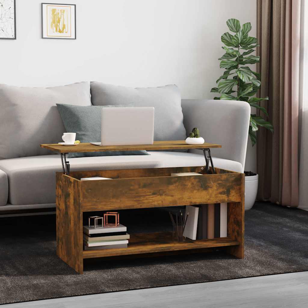 Coffee Table Smoked Oak 102x50x52,5 cm Engineered Wood