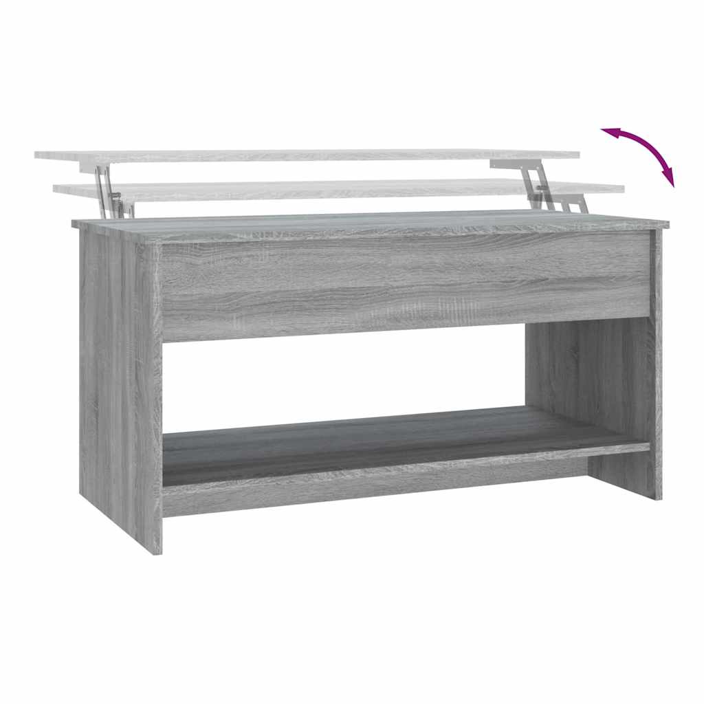 Coffee Table Grey Sonoma 102x50x52,5 cm Engineered Wood