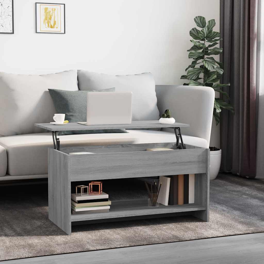 Coffee Table Grey Sonoma 102x50x52,5 cm Engineered Wood