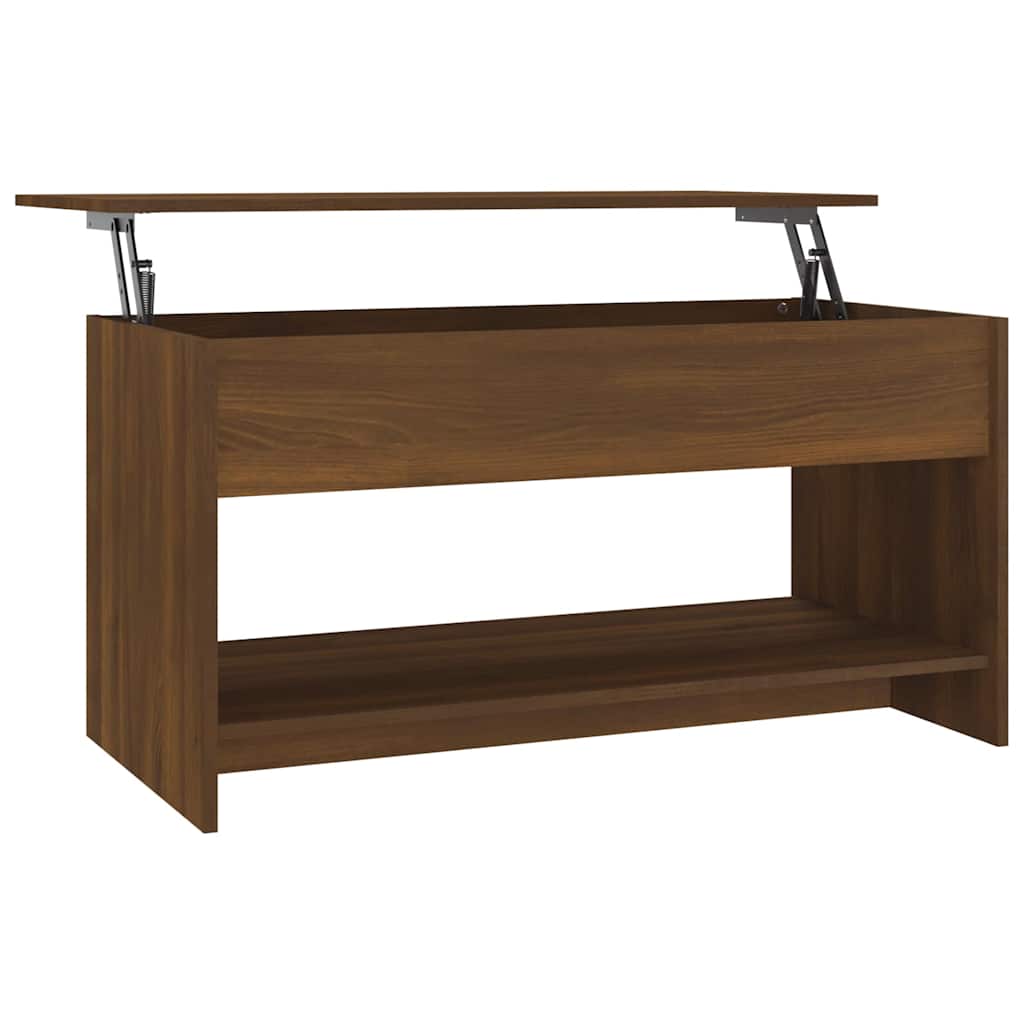 Coffee Table Brown Oak 102x50x52,5 cm Engineered Wood