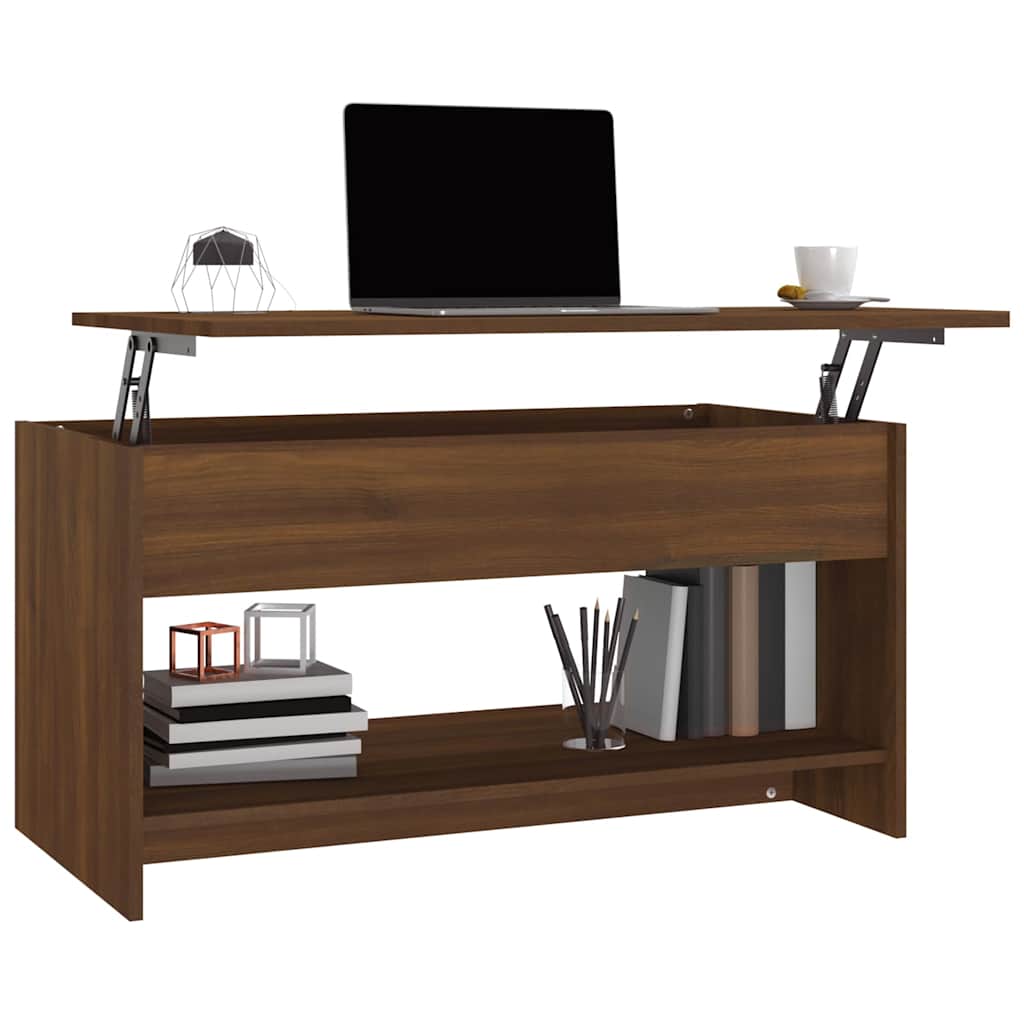 Coffee Table Brown Oak 102x50x52,5 cm Engineered Wood