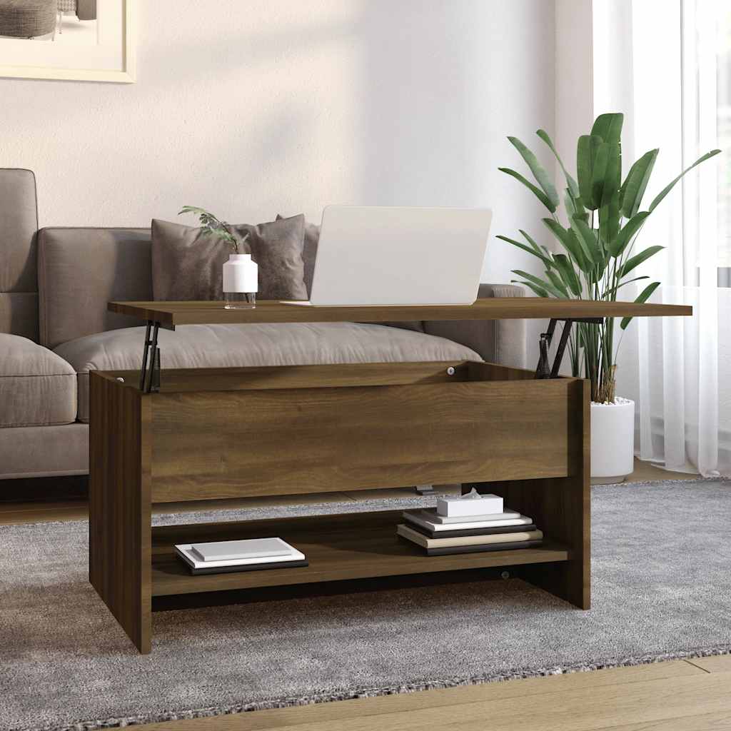 Coffee Table Brown Oak 80x50x40 cm Engineered Wood