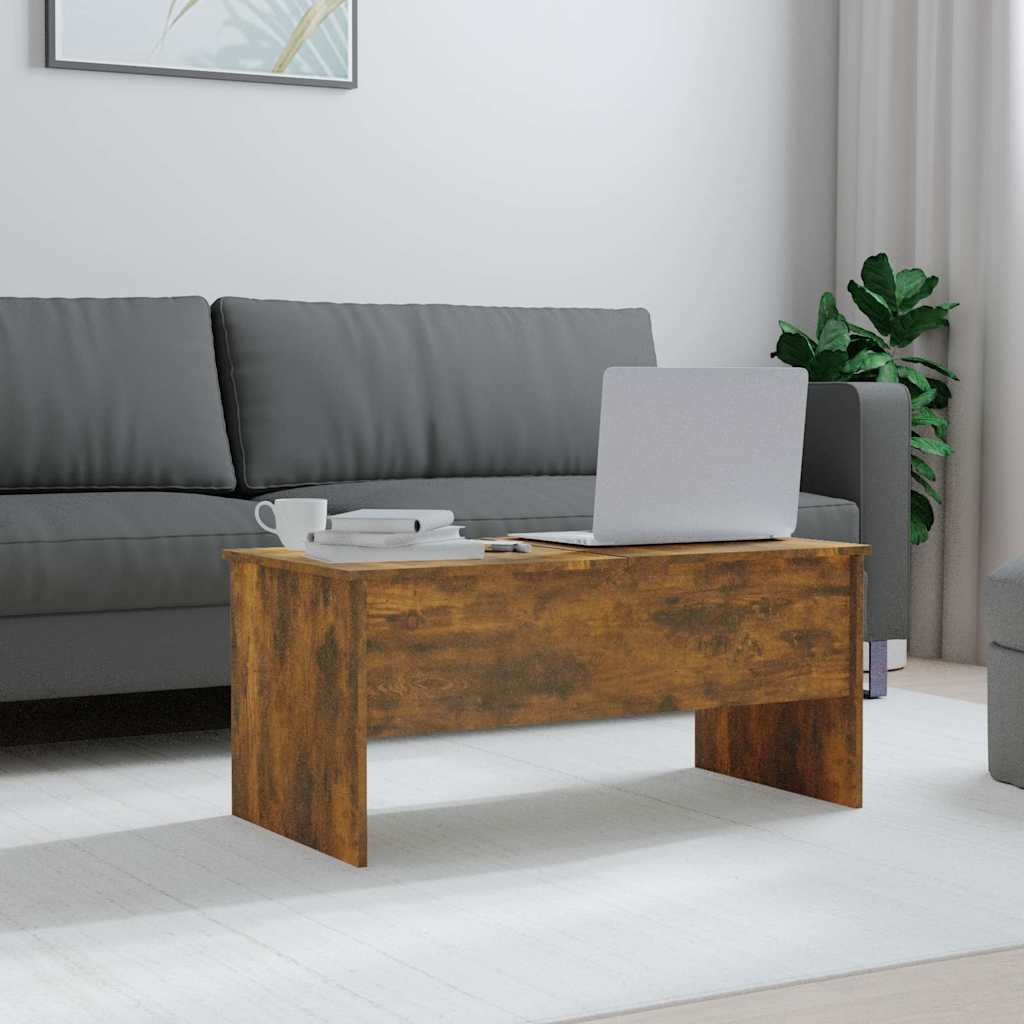 Coffee Table Smoked Oak 102x50,5x46,5 cm Engineered Wood