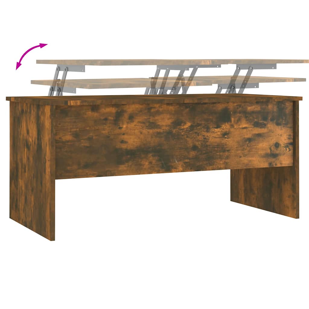 Coffee Table Smoked Oak 102x50,5x46,5 cm Engineered Wood