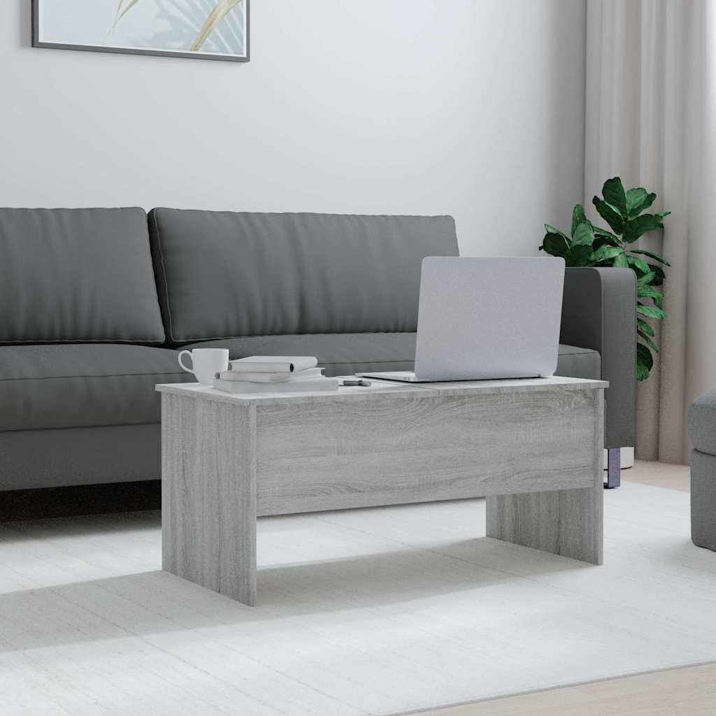Coffee Table Grey Sonoma 102x50,5x46,5 cm Engineered Wood