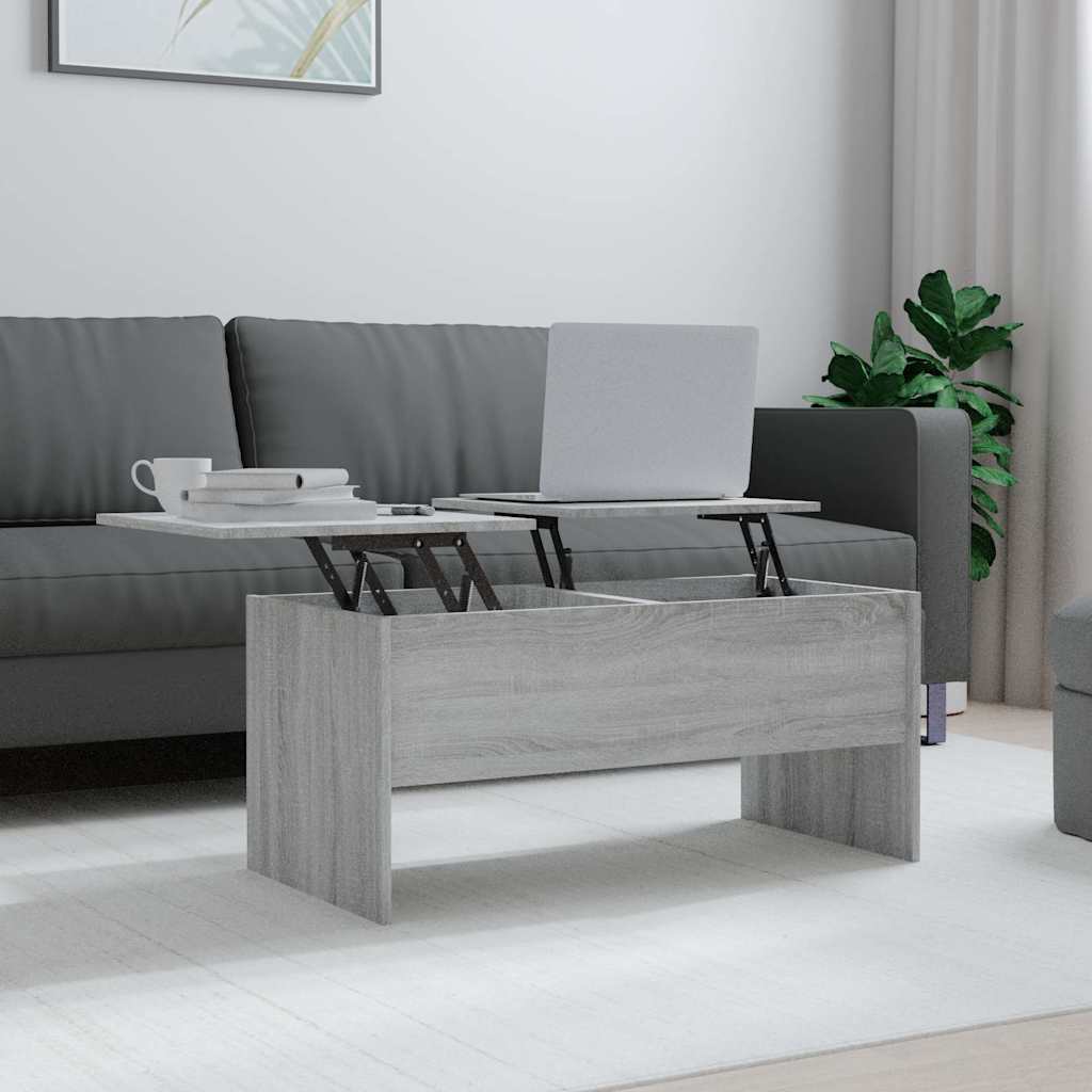 Coffee Table Grey Sonoma 102x50,5x46,5 cm Engineered Wood