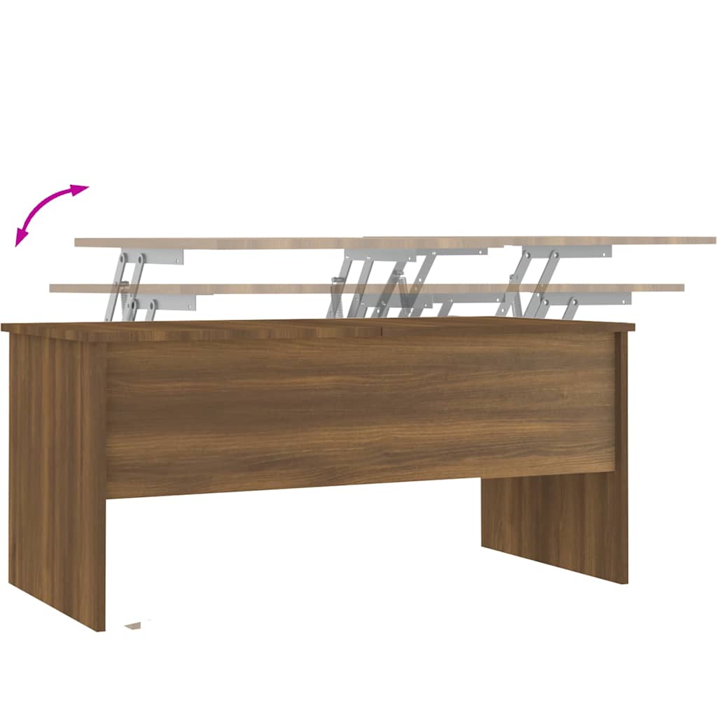 Coffee Table Brown Oak 102x50,5x46,5 cm Engineered Wood