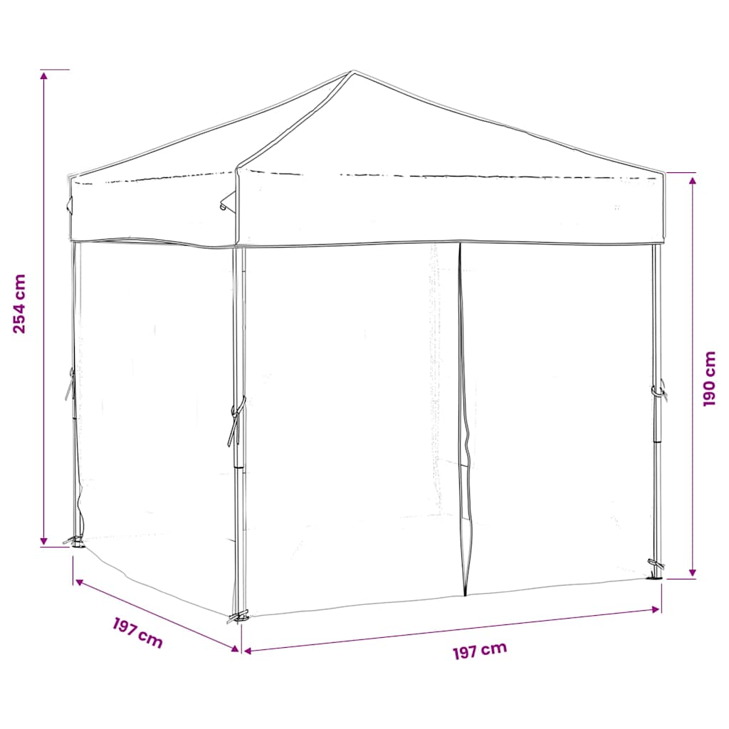 Folding Party Tent with Sidewalls Anthracite 2x2 m