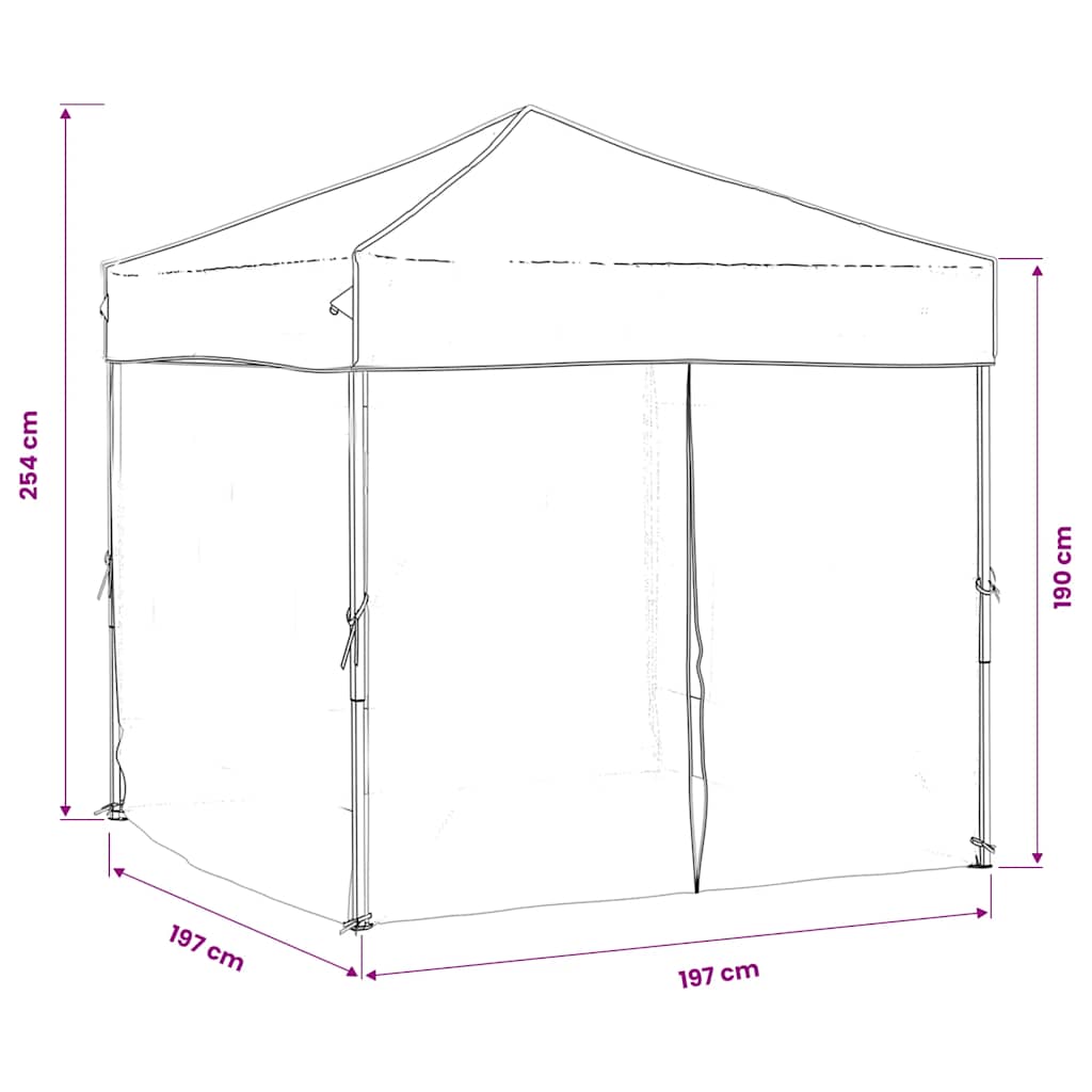 Folding Party Tent with Sidewalls Anthracite 2x2 m