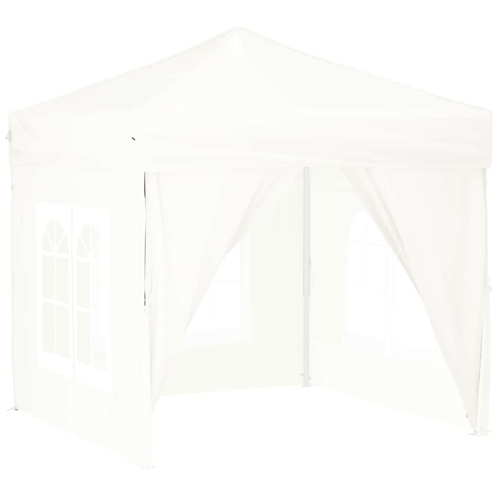Folding Party Tent with Sidewalls White 2x2 m