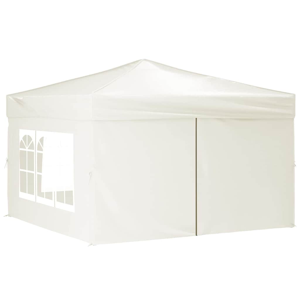 Folding Party Tent with Sidewalls Cream 3x3 m