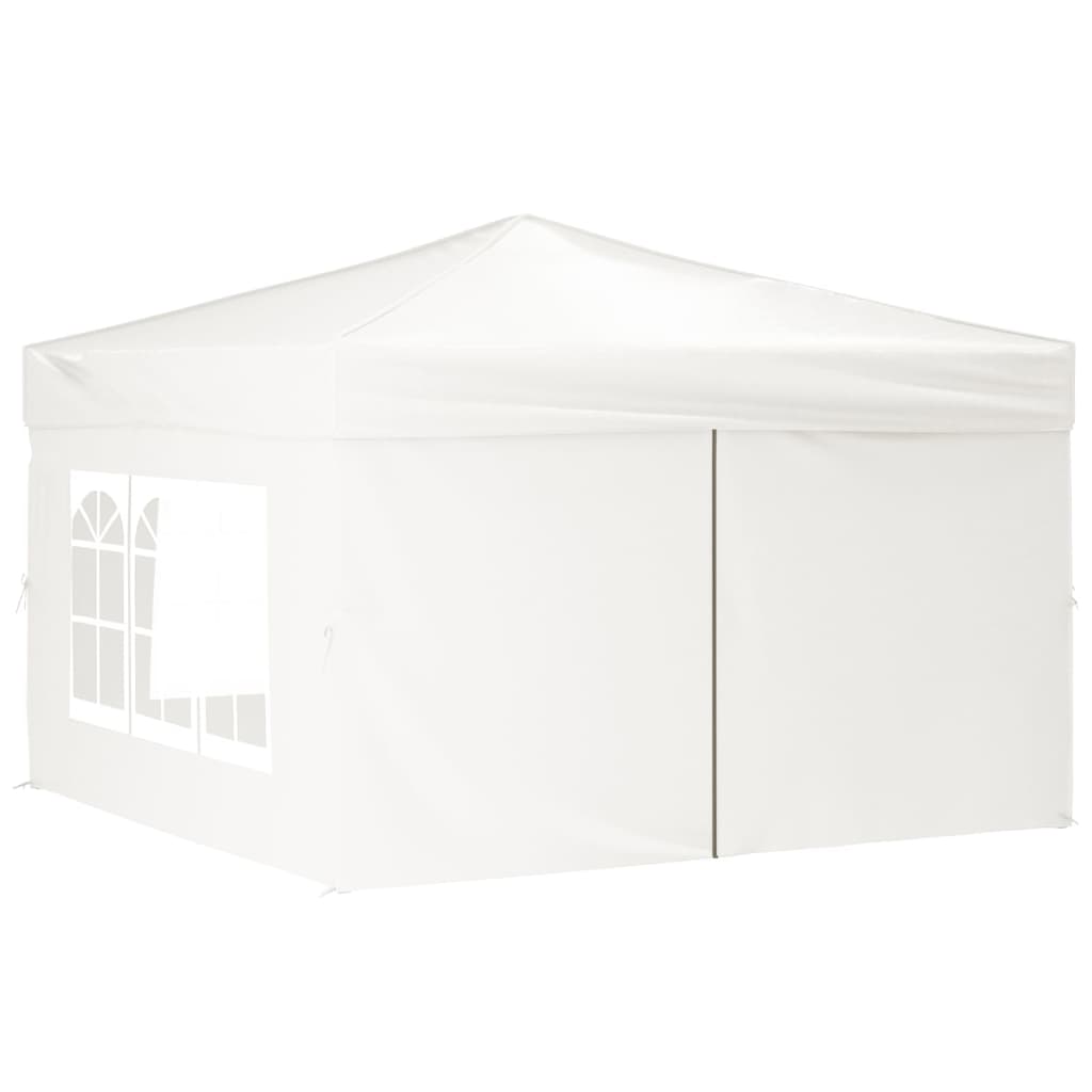 vidaXL Folding Party Tent with Sidewalls White 3x3 m