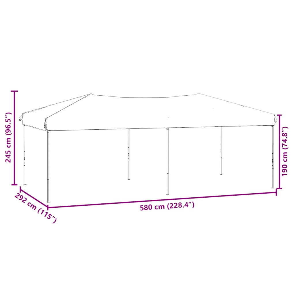 Folding Party Tent with Sidewalls Red 3x6 m