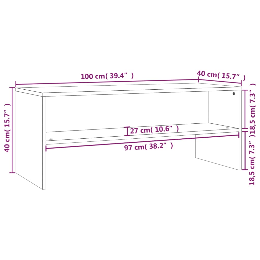 TV Cabinet Grey Sonoma 100x40x40 cm Engineered Wood