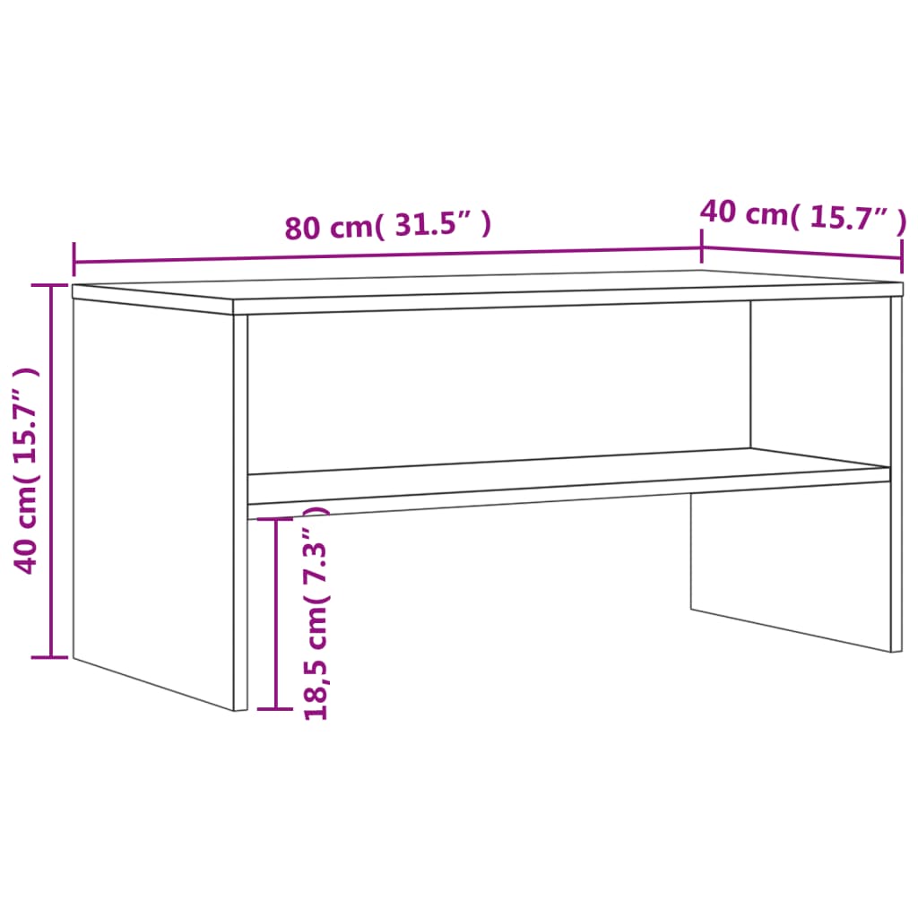 vidaXL TV Cabinet Brown Oak 80x40x40 cm Engineered Wood