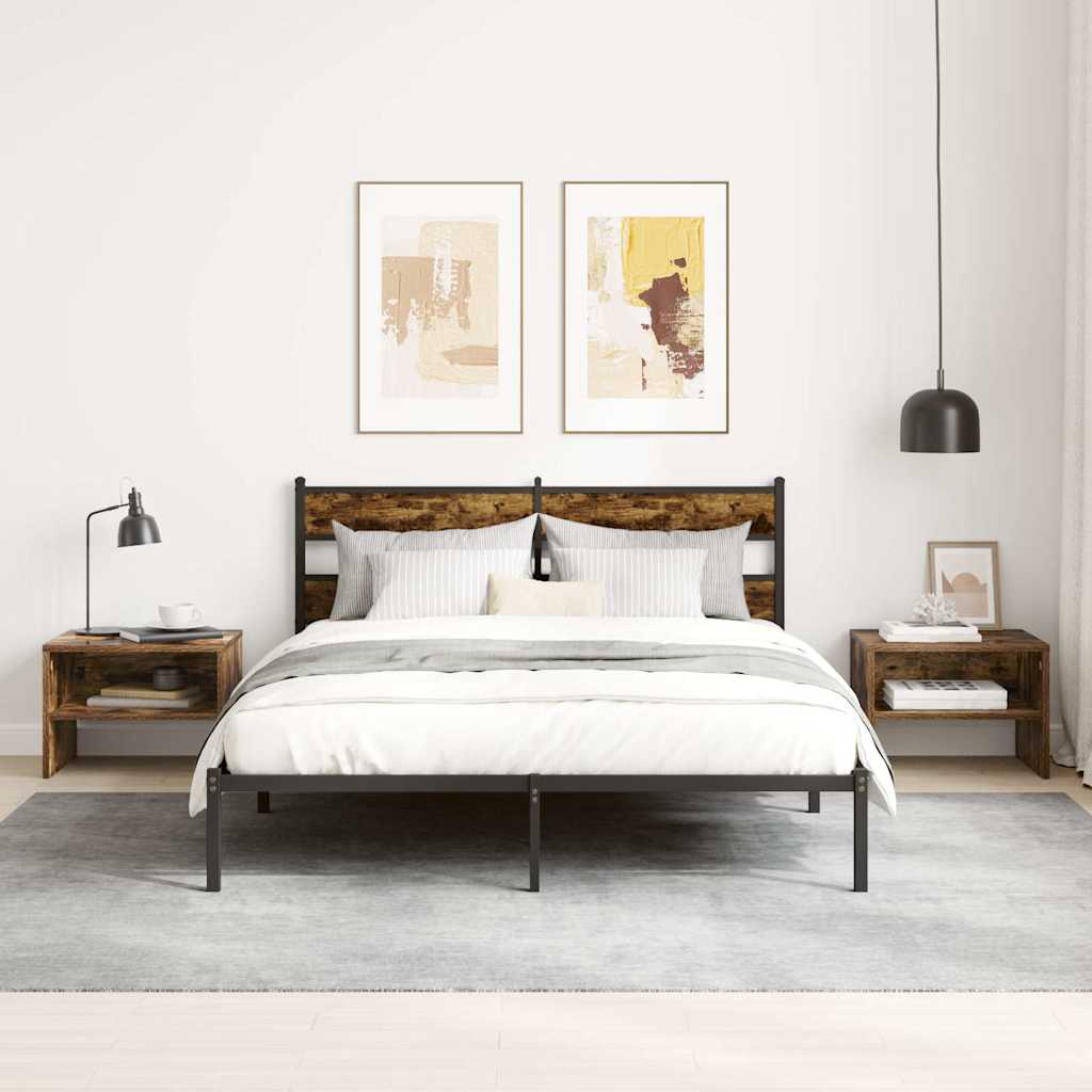 Bedside Cabinet Smoked Oak 40x30x30 cm Engineered Wood