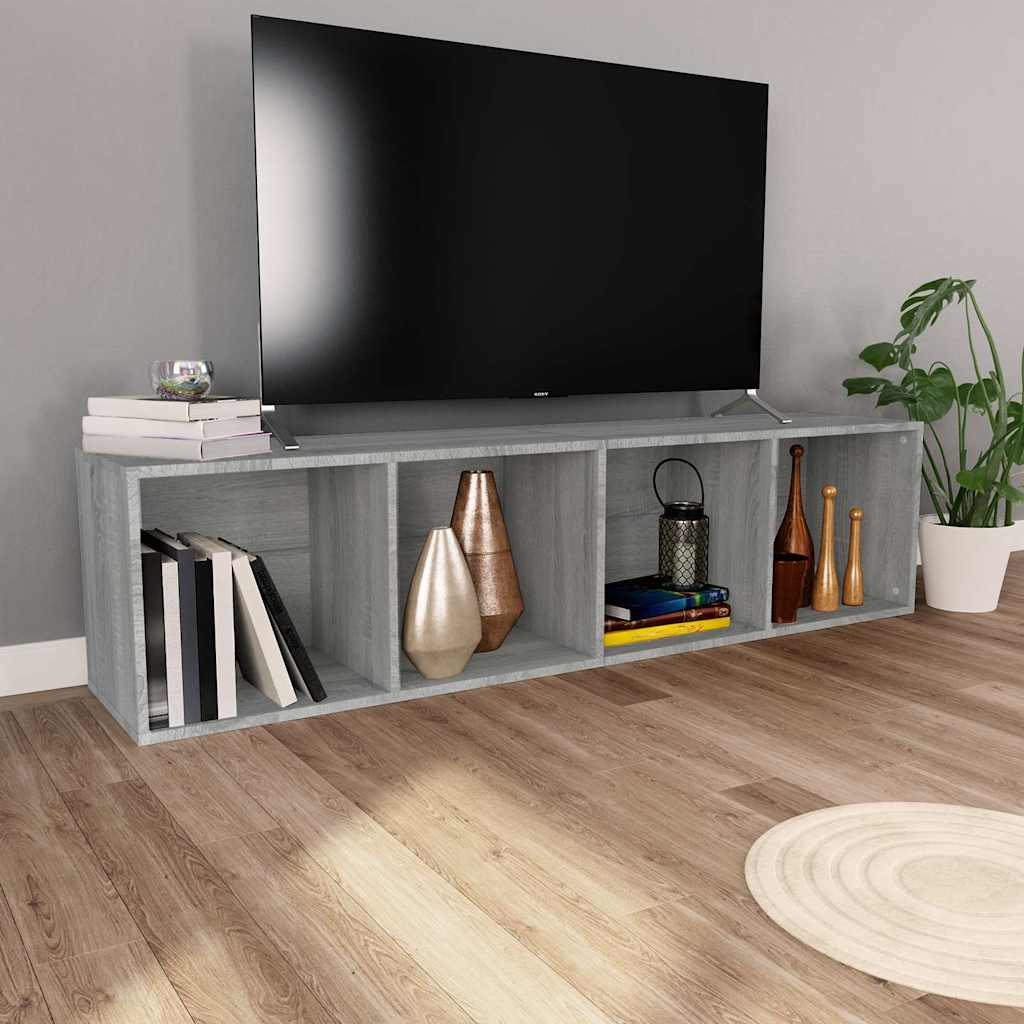 Book Cabinet/TV Cabinet Grey Sonoma 36x30x143cm Engineered Wood