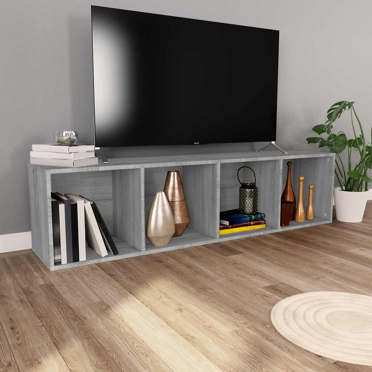 Book Cabinet/TV Cabinet Grey Sonoma 36x30x143cm Engineered Wood