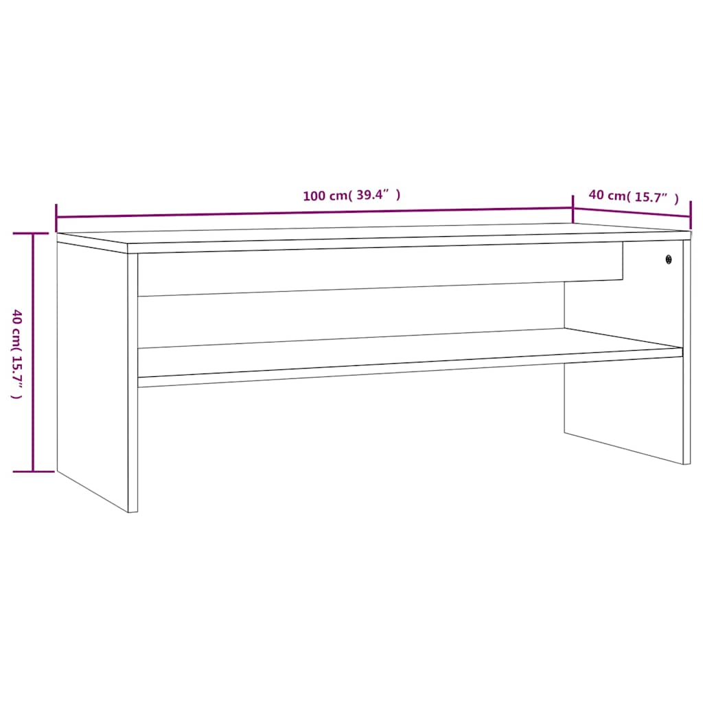 Coffee Table Smoked Oak 100x40x40 cm Engineered Wood