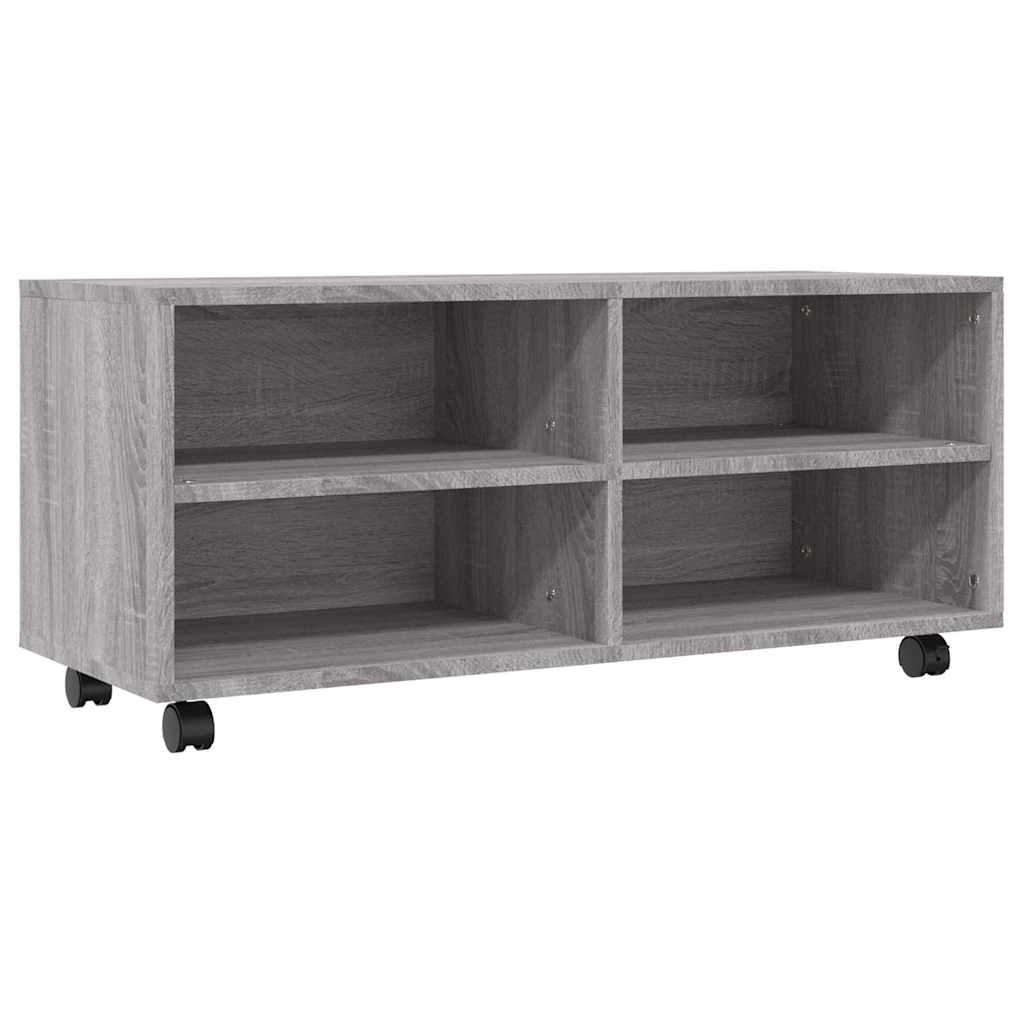 TV Cabinet with Castors Grey Sonoma 90x35x35 cm Engineered Wood
