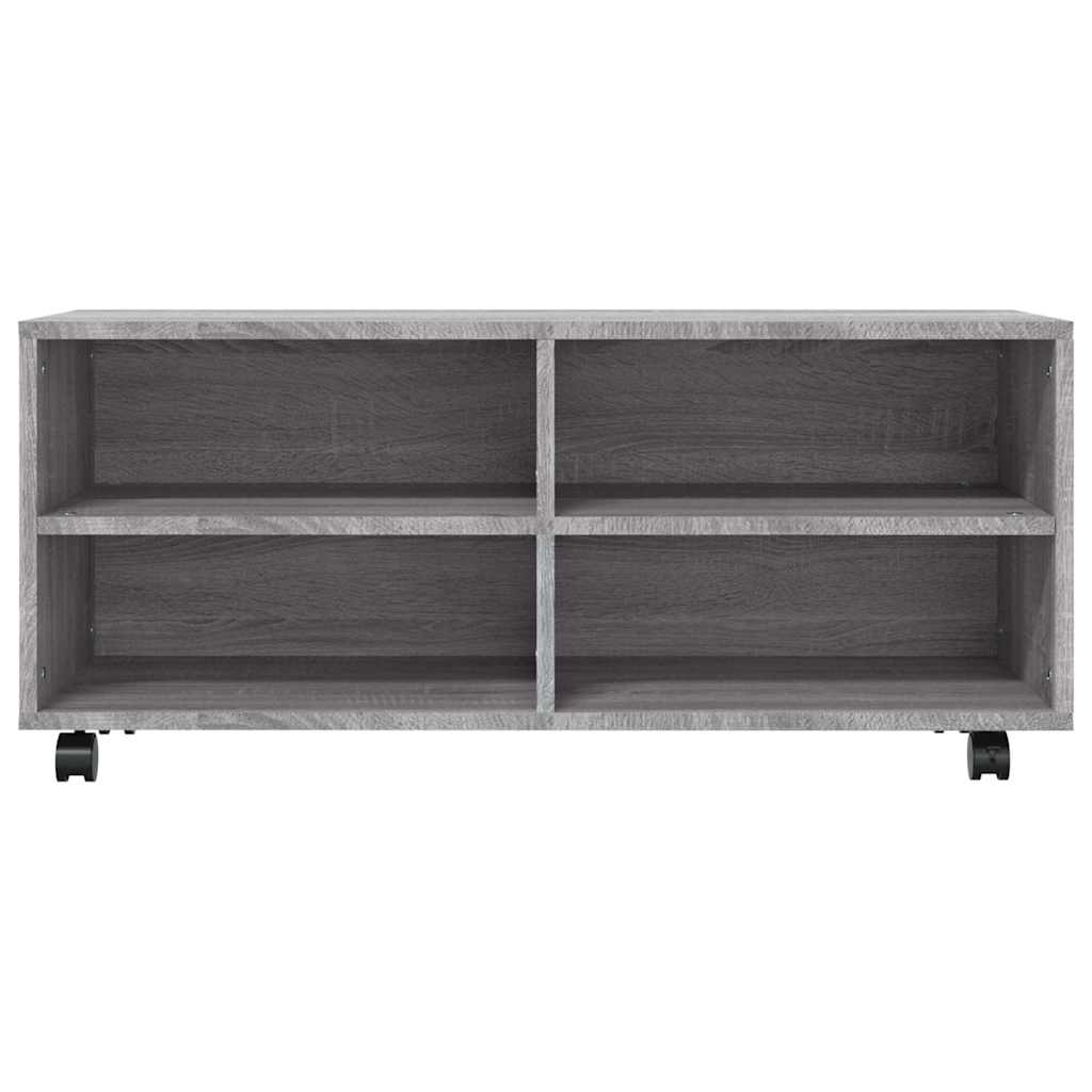 TV Cabinet with Castors Grey Sonoma 90x35x35 cm Engineered Wood