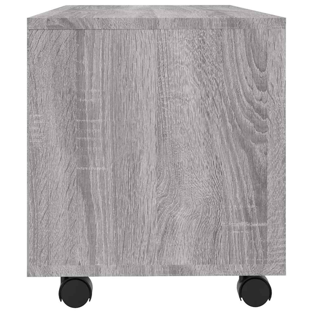 TV Cabinet with Castors Grey Sonoma 90x35x35 cm Engineered Wood