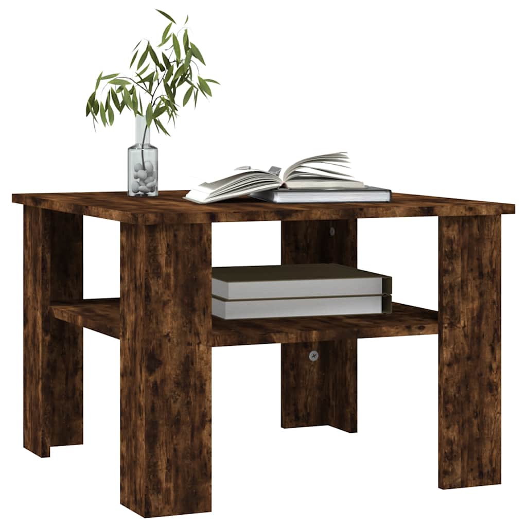 Coffee Table Smoked Oak 60x60x42 cm Engineered Wood