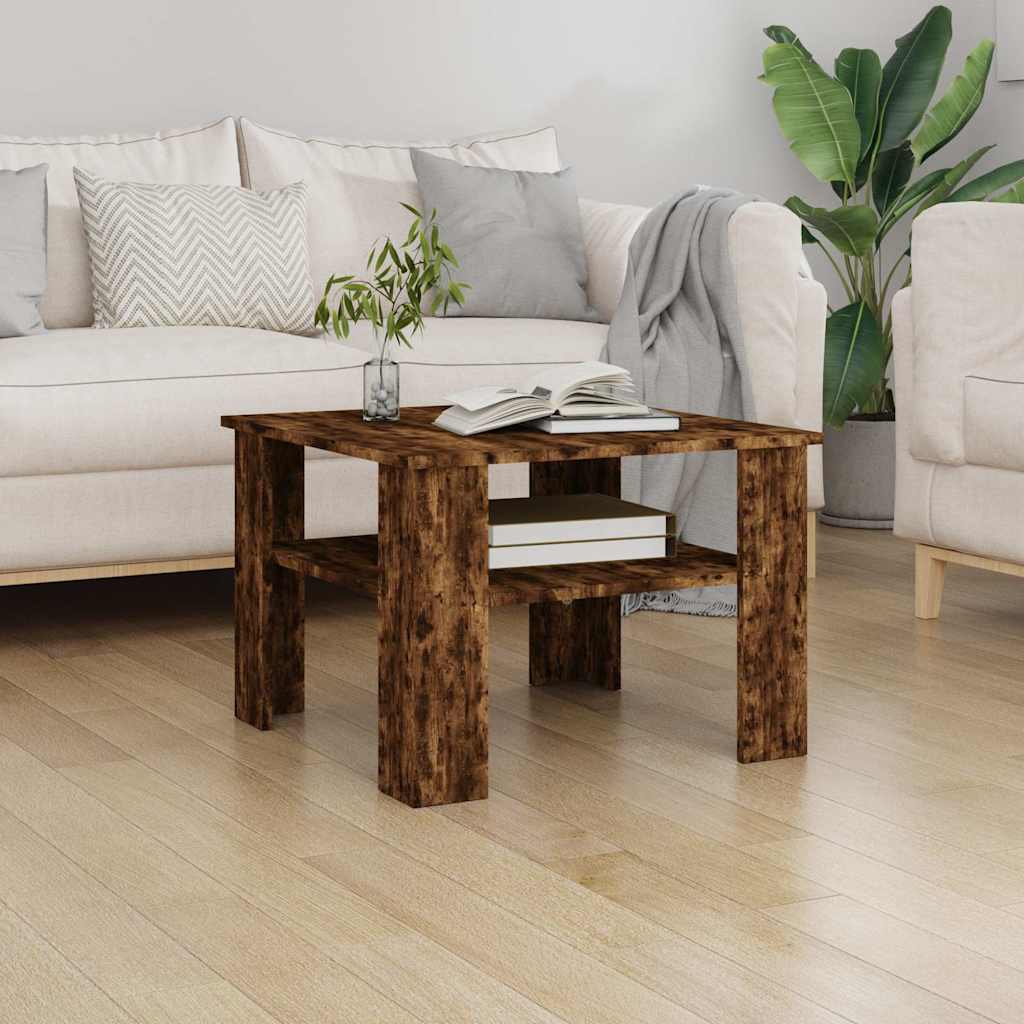 Coffee Table Smoked Oak 60x60x42 cm Engineered Wood
