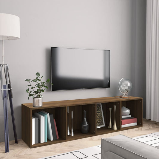 vidaXL Book Cabinet/TV Cabinet Brown Oak 143x30x36cm Engineered Wood