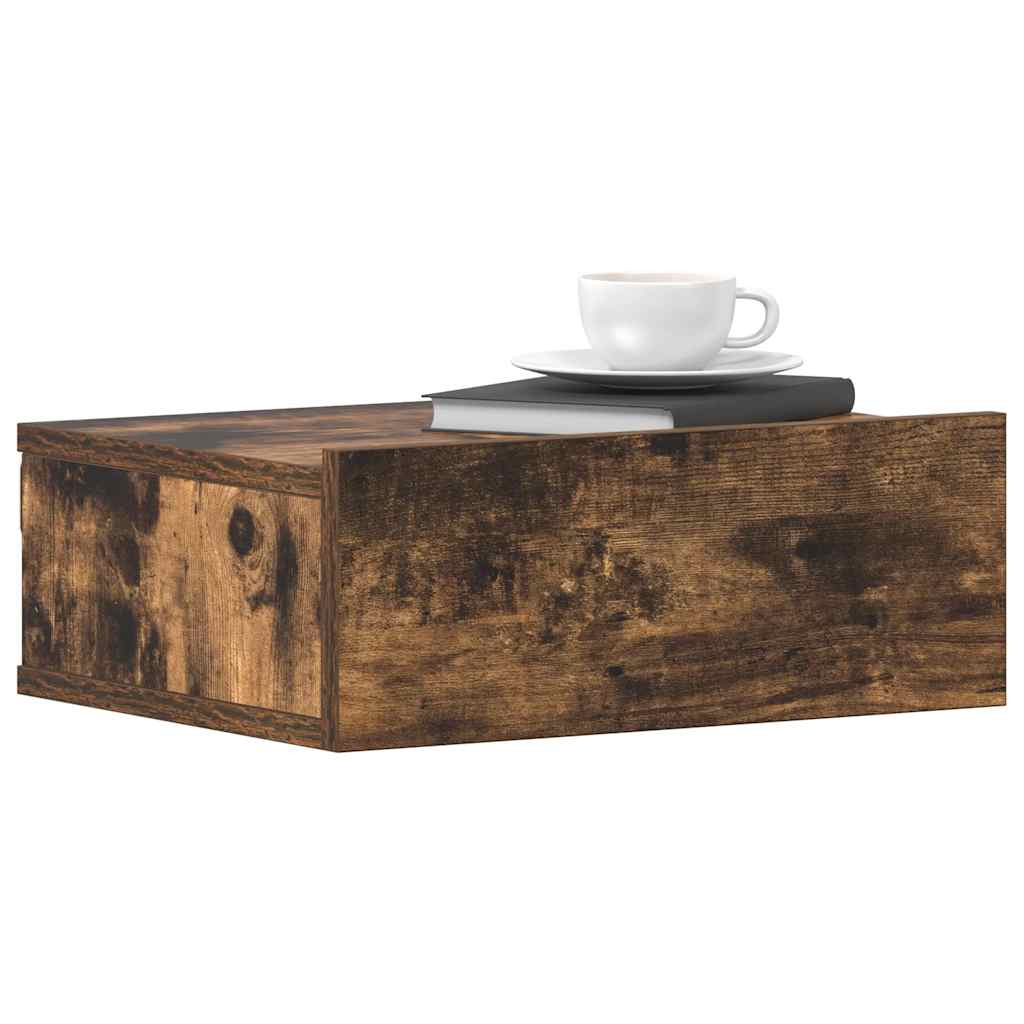 Floating Nightstands 2 pcs Smoked Oak 40x30x15cm Engineered Wood