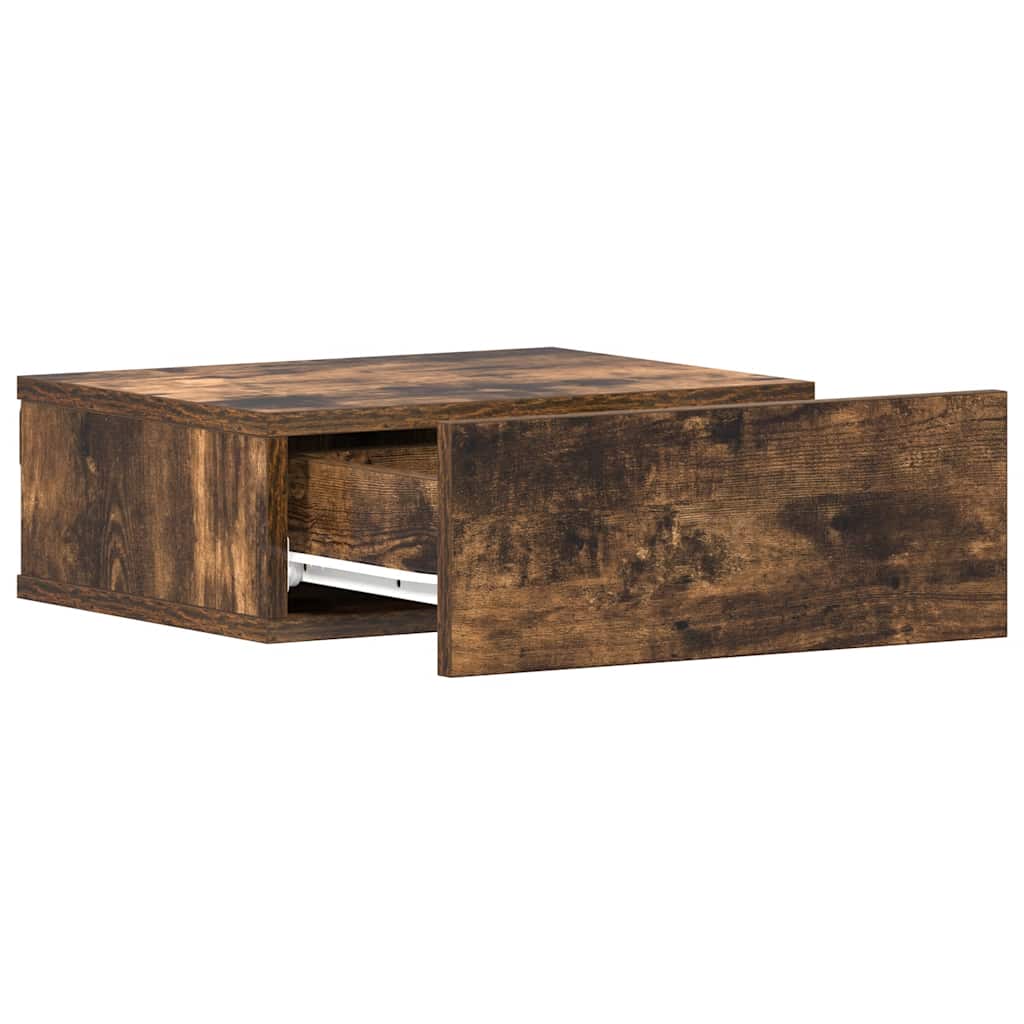 Floating Nightstands 2 pcs Smoked Oak 40x30x15cm Engineered Wood