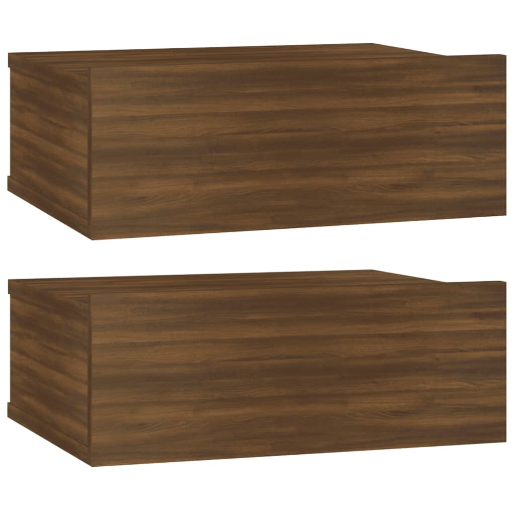 vidaXL Floating Nightstands 2 pcs Brown Oak 40x30x15cm Engineered Wood