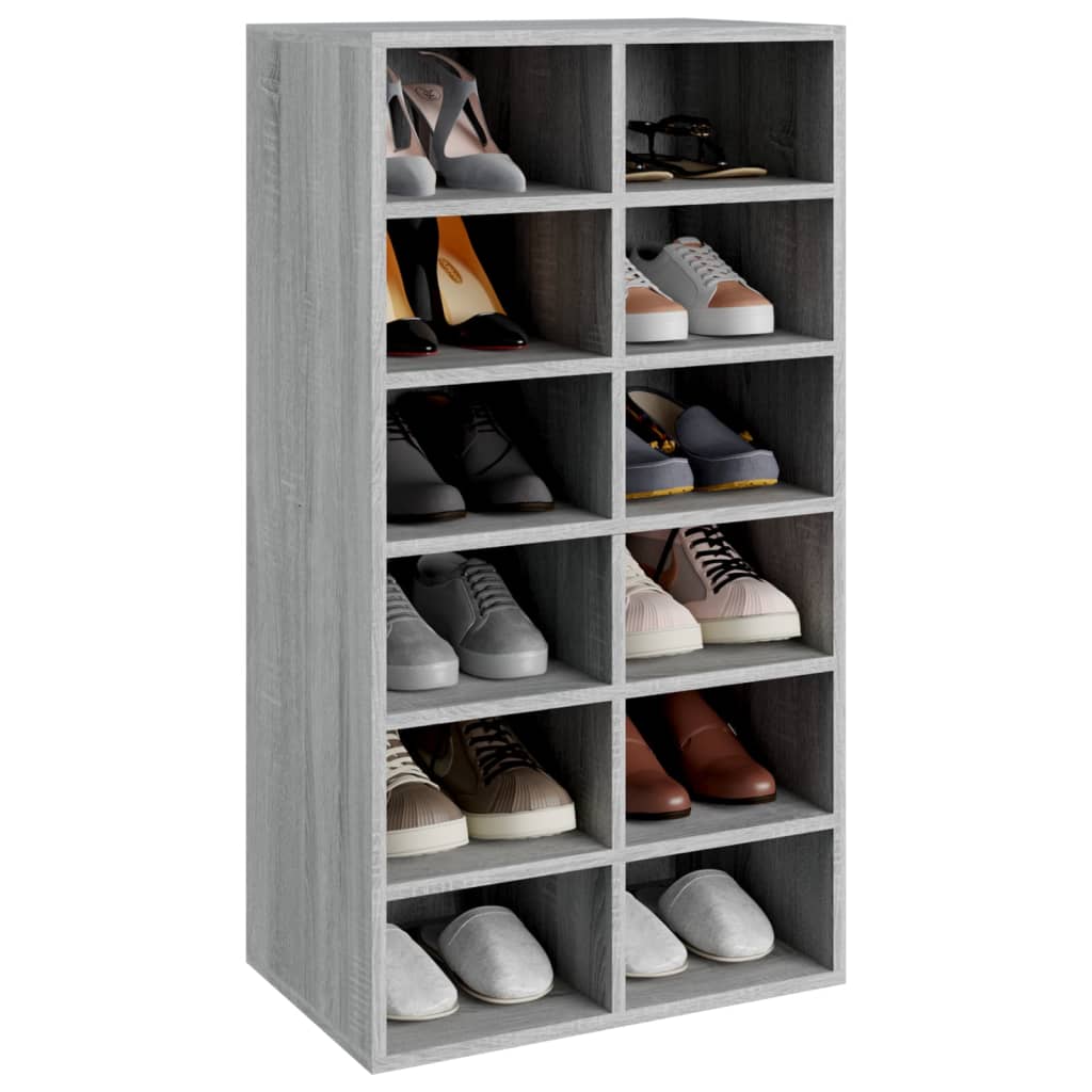 Shoe Rack Grey Sonoma 54x34x100.5 cm Engineered Wood