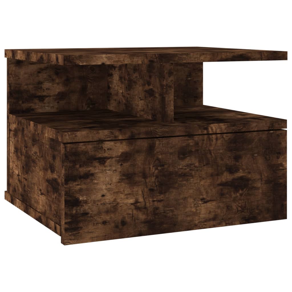 Floating Nightstand 2 pcs Smoked Oak 40x31x27 cm Engineered Wood