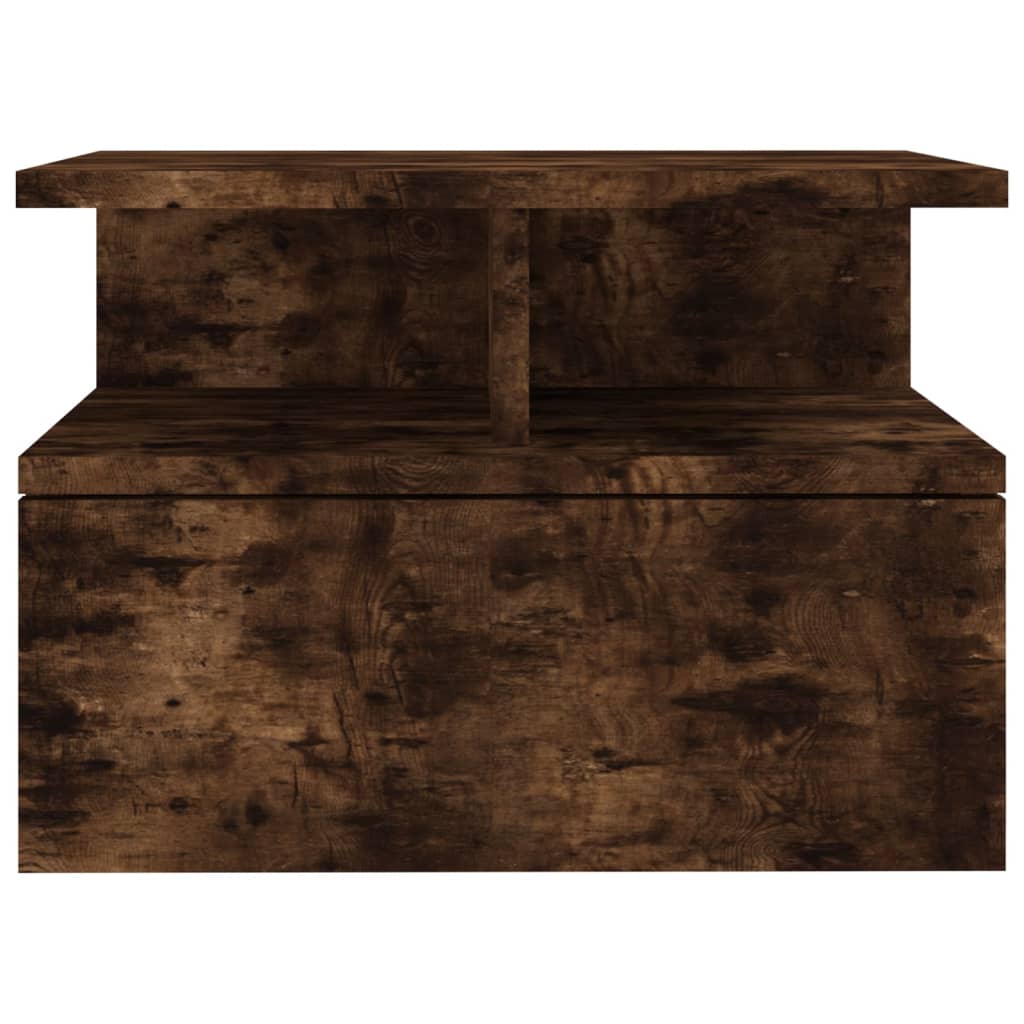 Floating Nightstand 2 pcs Smoked Oak 40x31x27 cm Engineered Wood