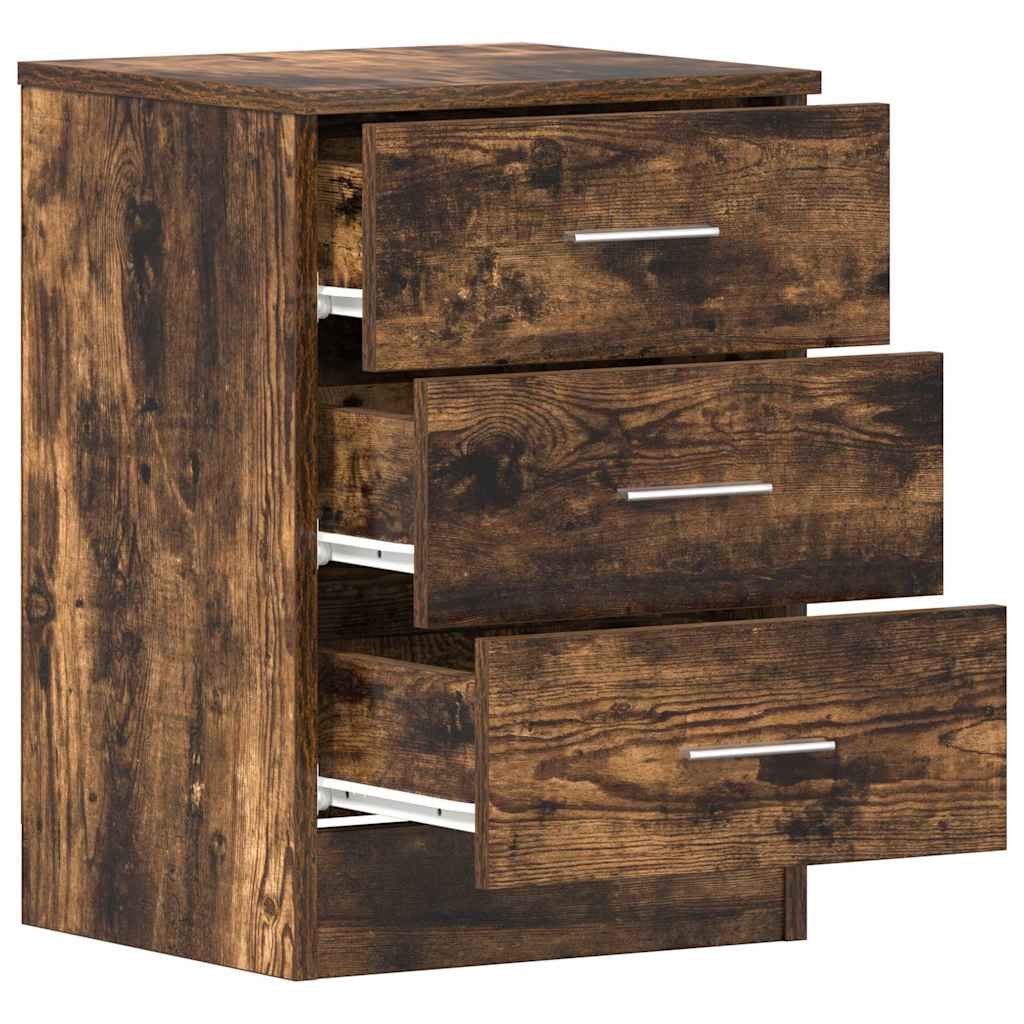 Bedside Cabinet Smoked Oak 38x35x56 cm Engineered Wood