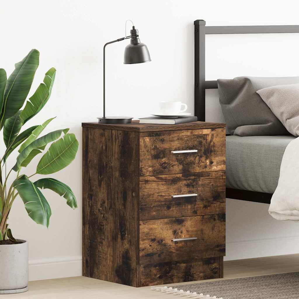 Bedside Cabinet Smoked Oak 38x35x56 cm Engineered Wood