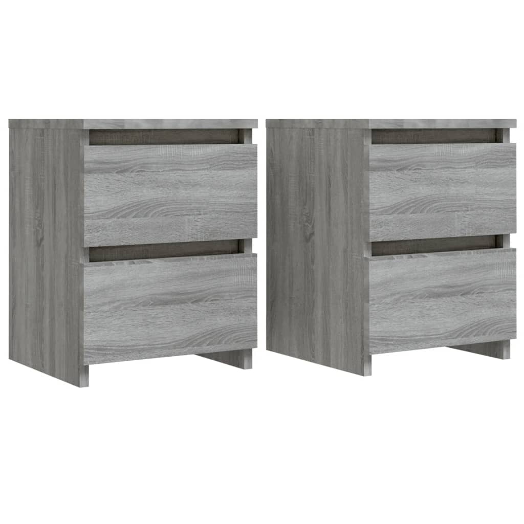 vidaXL Bedside Cabinets 2 pcs Grey Sonoma 30x30x40 cm Engineered Wood