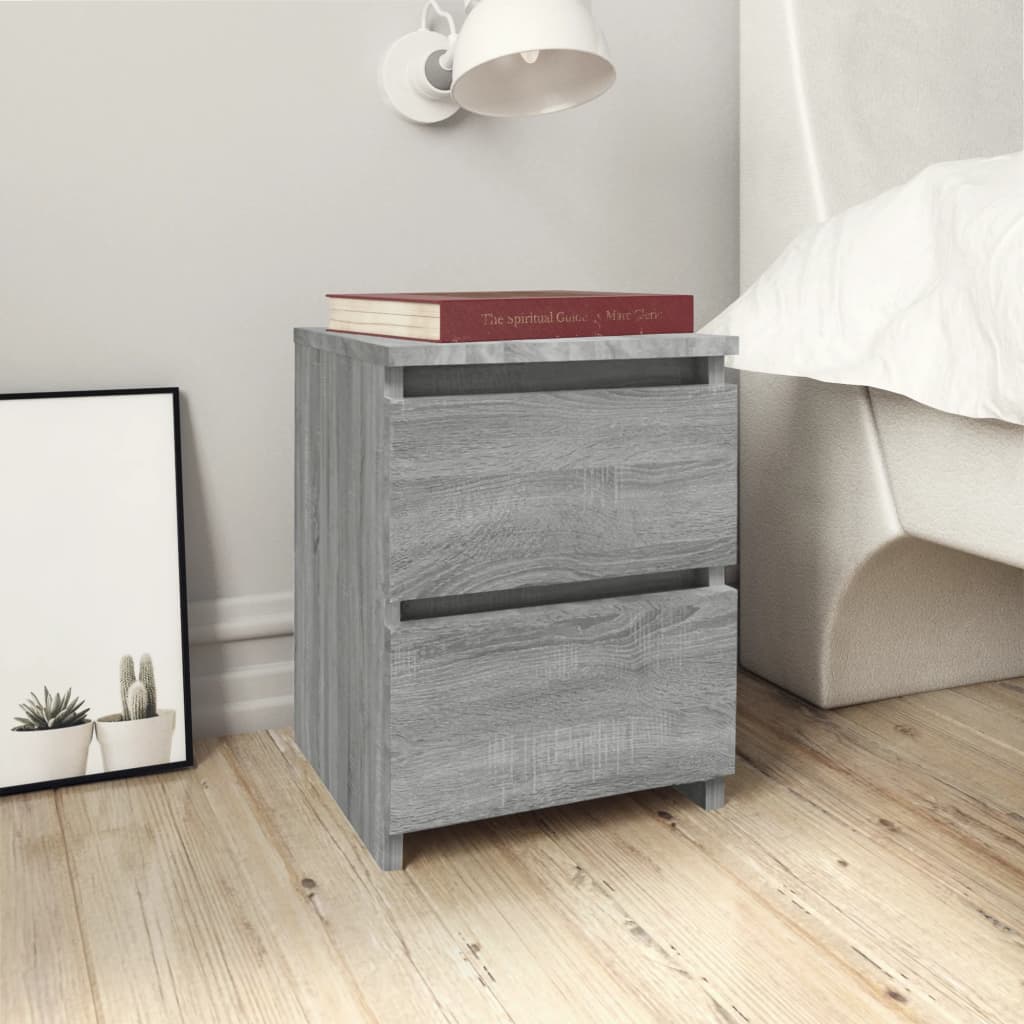 vidaXL Bedside Cabinets 2 pcs Grey Sonoma 30x30x40 cm Engineered Wood