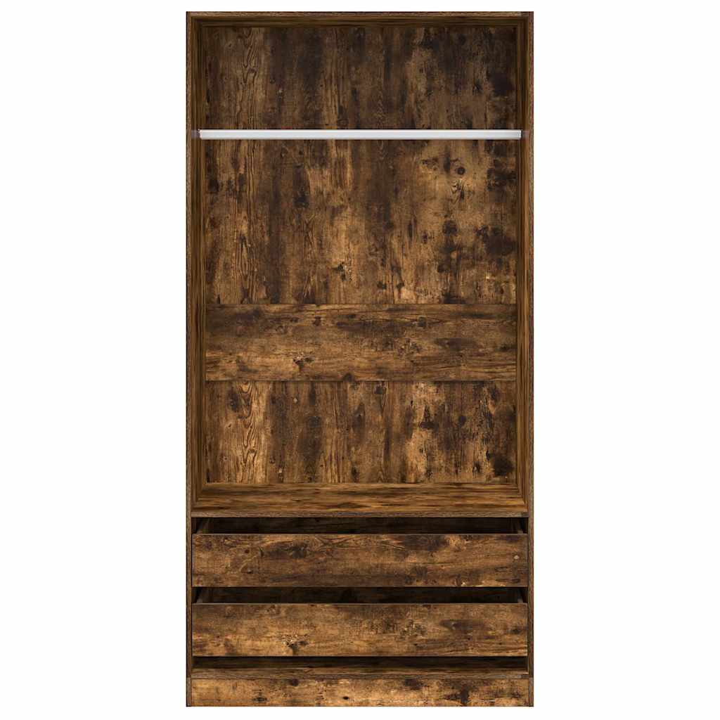 815345 vidaXL Wardrobe Smoked Oak 100x50x200 cm Engineered Wood
