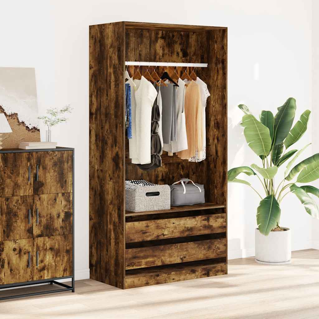 Wardrobe | Smoked oak | Engineered wood | Compact | Wardrobe