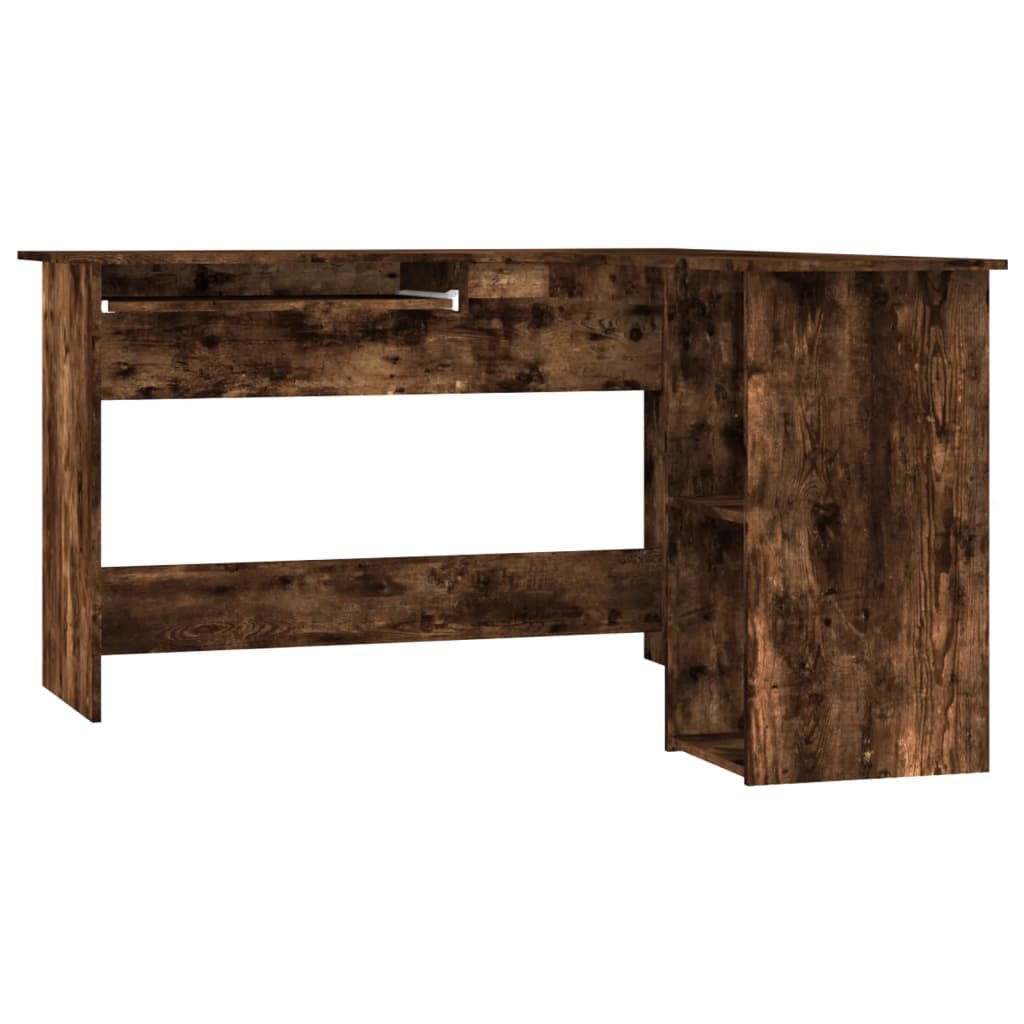 vidaXL Corner Desk Smoked Oak 120x140x75 cm Engineered Wood