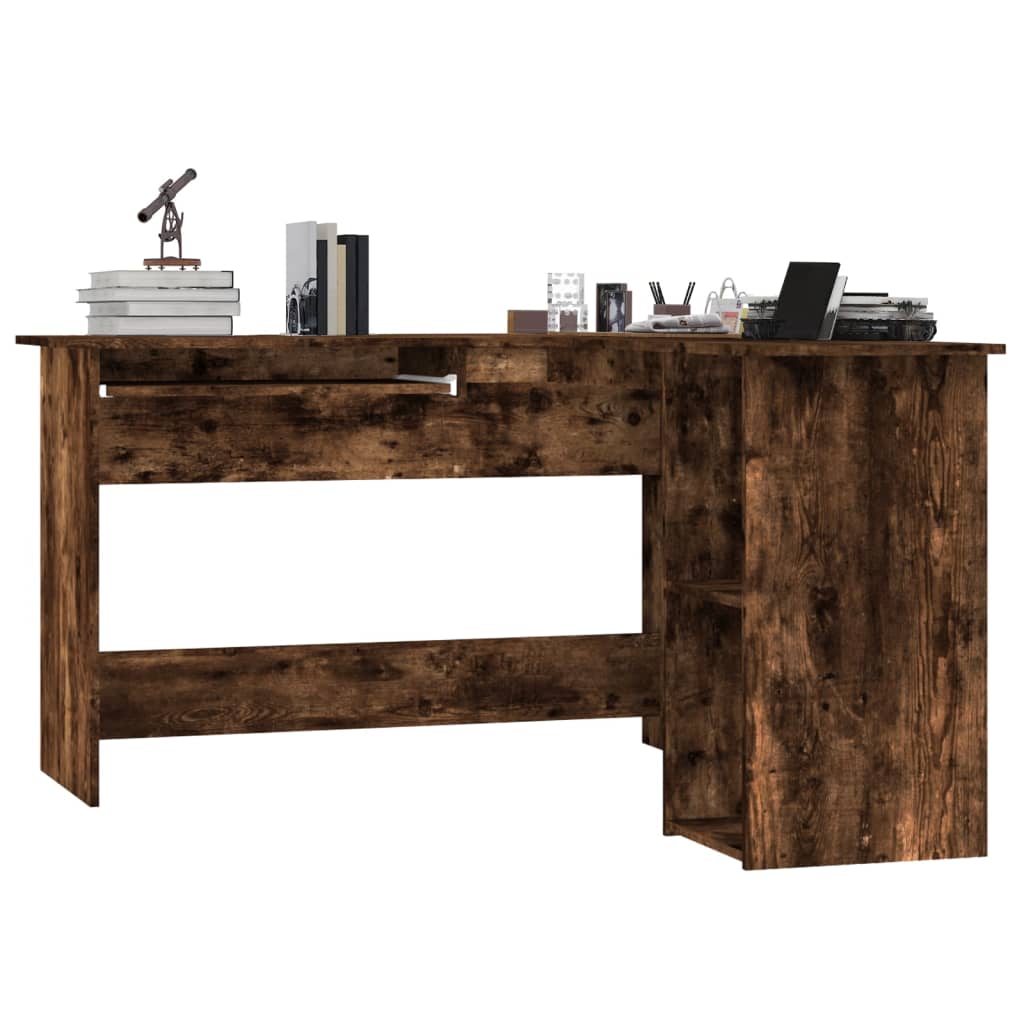 vidaXL Corner Desk Smoked Oak 120x140x75 cm Engineered Wood