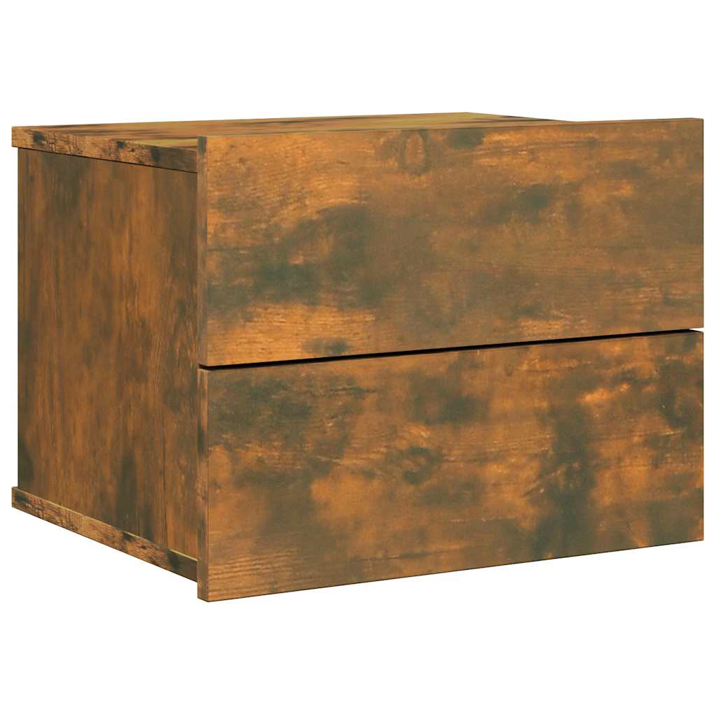Bedside Cabinets Smoked Oak 40x30x30 cm Engineered Wood