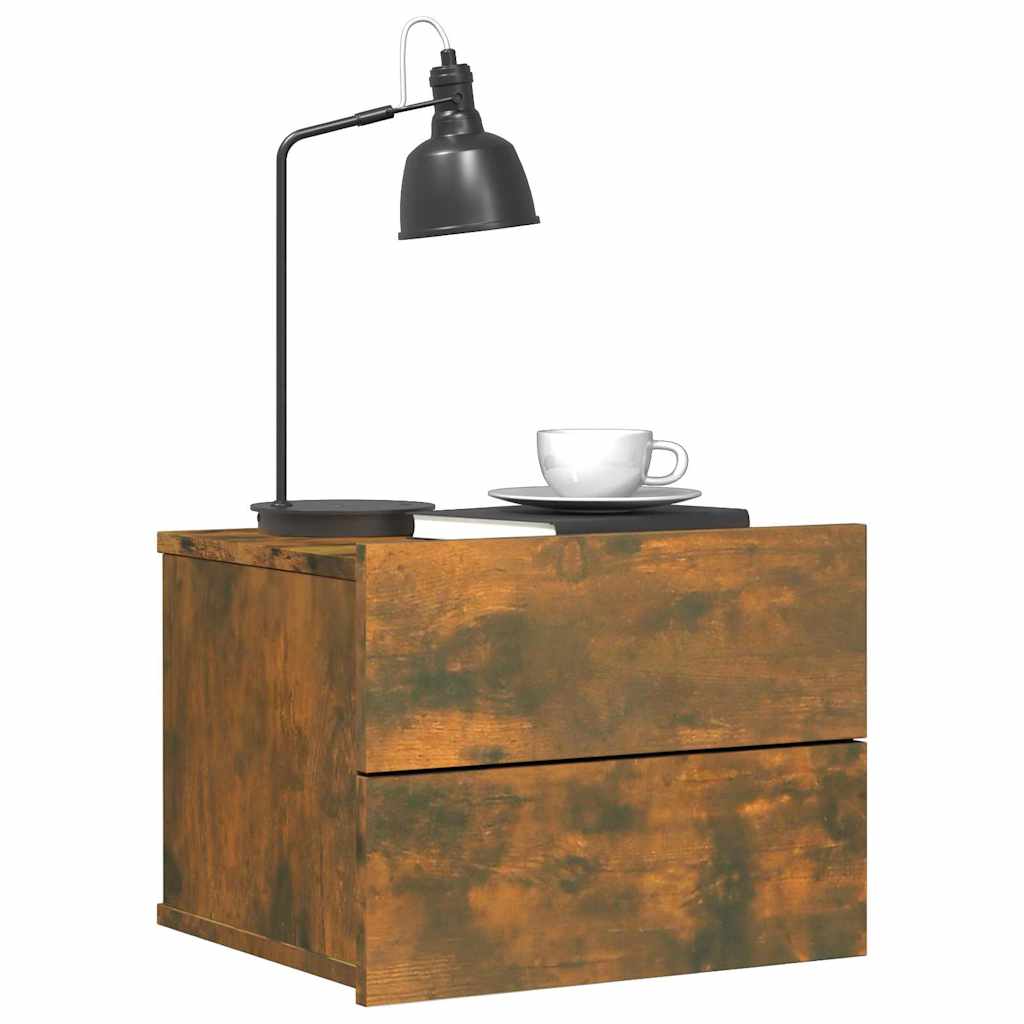 Bedside Cabinet Smoked Oak 40x30x30 cm Engineered Wood
