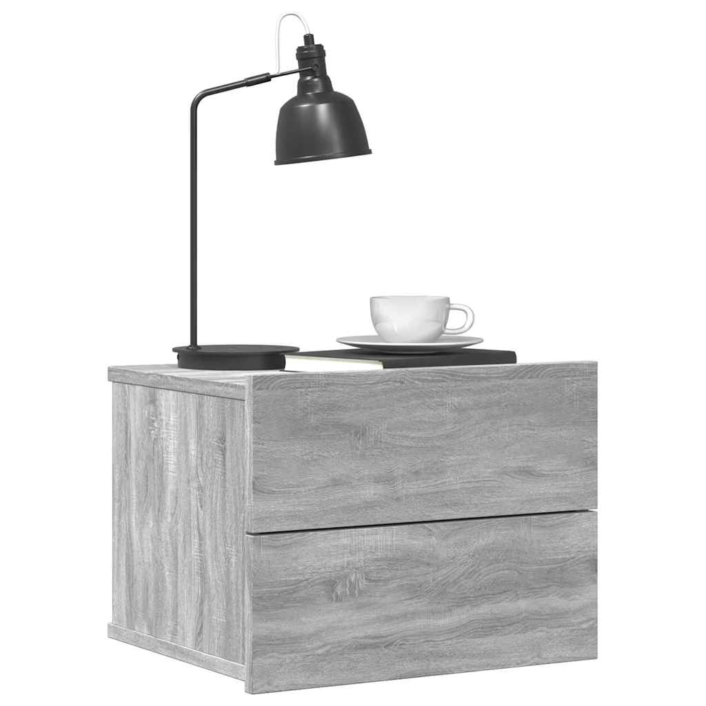 Bedside Cabinets 2 pcs Grey Sonoma 40x30x30 cm Engineered Wood