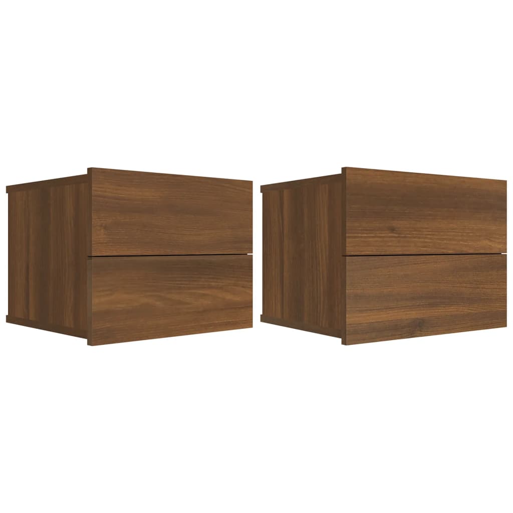 vidaXL Bedside Cabinets 2 pcs Brown Oak 40x30x30 cm Engineered Wood