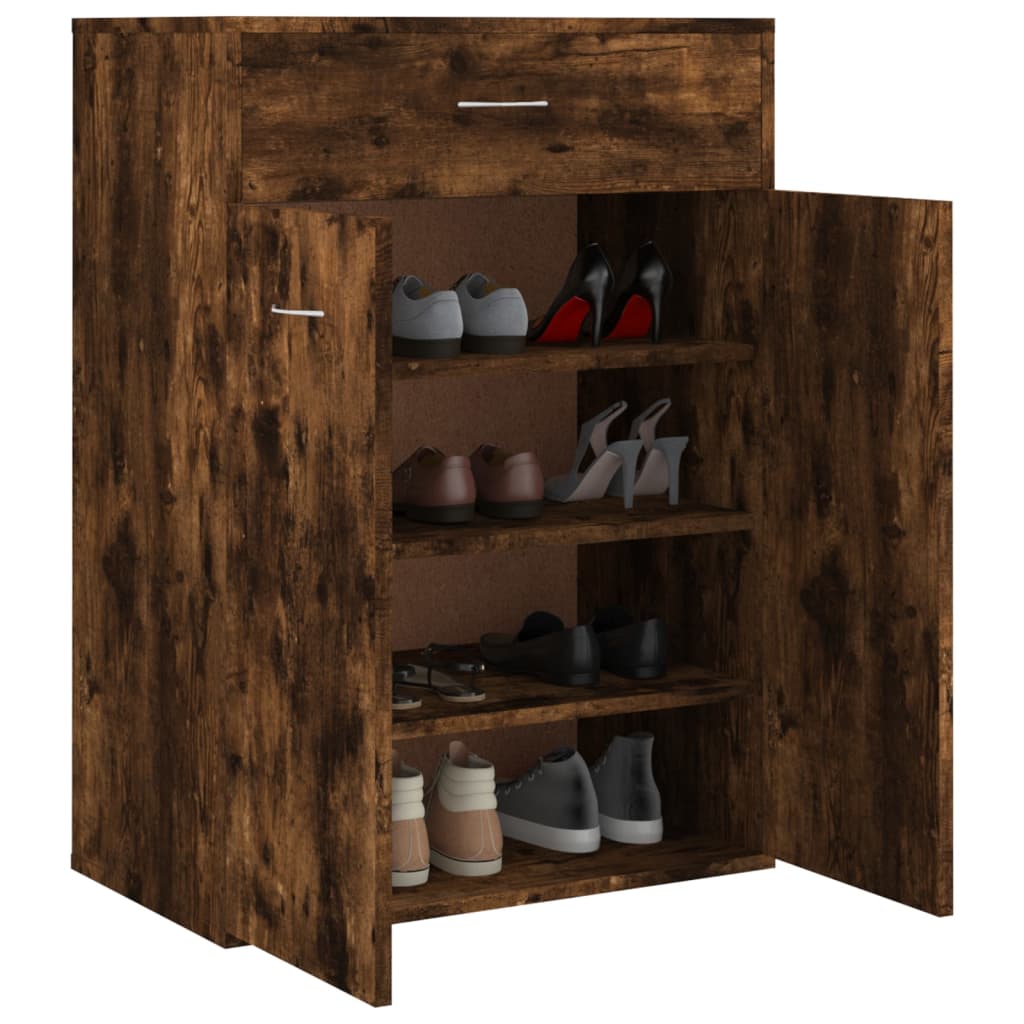 Shoe Cabinet | Smoked Oak | Engineered Wood | Compact | Storage